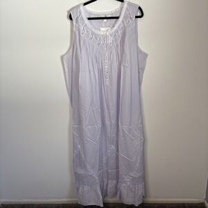 Eileen West Moonlight Sonata 3XL Cotton Nightgown Periwinkle Cottagecore